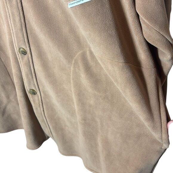 Alexander wang women’s small mid length fleece shacket teddy brown flag tag - Picture 5 of 14